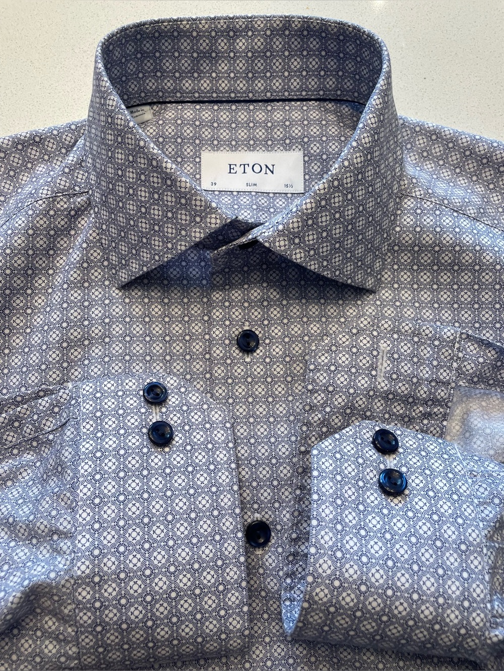 Eton - all cotton dress pattered dress shirt Size 39 (15.5”neck)